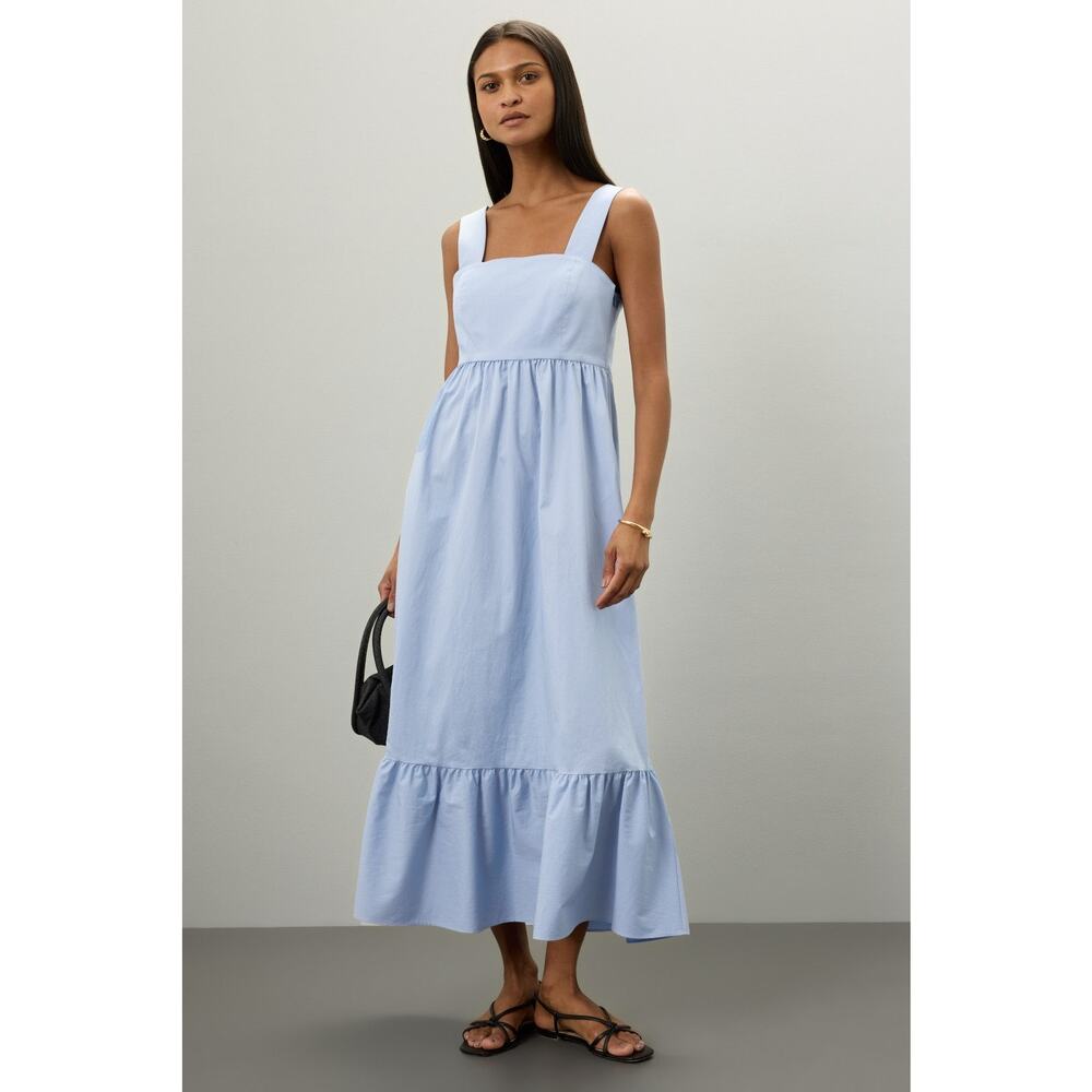 BOSS Women's Blue Square Neck Sleeveless Relaxed Fit Davaca Dress Size US 12